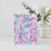 Pastel Abstract Ribbon Pattern シーズンポストカード (スタンド正面)
