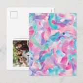 Pastel Abstract Ribbon Pattern シーズンポストカード (正面/裏面)