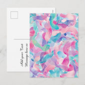Pastel Abstract Ribbon Pattern シーズンポストカード (正面/裏面)
