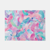 Pastel Abstract Ribbon Pattern ドアマット (正面)