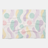 Pastel Abstract Seamless Pattern Waves and Circles キッチンタオル (横)
