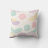 Pastel Abstract Seamless Pattern Waves and Circles クッション (裏面)