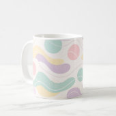 Pastel Abstract Seamless Pattern Waves and Circles コーヒーマグカップ (正面左)