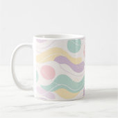 Pastel Abstract Seamless Pattern Waves and Circles コーヒーマグカップ (左)