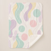 Pastel Abstract Seamless Pattern Waves and Circles シェルパブランケット (正面)