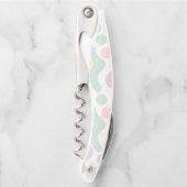 Pastel Abstract Seamless Pattern Waves and Circles ソムリエナイフ (正面)