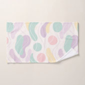 Pastel Abstract Seamless Pattern Waves and Circles バスタオルセット (ハンドタオル)