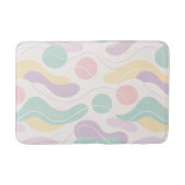 Pastel Abstract Seamless Pattern Waves and Circles バスマット (正面)