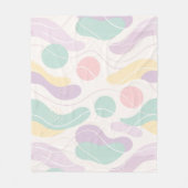 Pastel Abstract Seamless Pattern Waves and Circles フリースブランケット (正面)