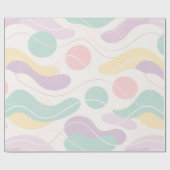 Pastel Abstract Seamless Pattern Waves and Circles ラッピングペーパー (フラット)