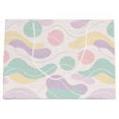 Pastel Abstract Seamless Pattern Waves and Circles ラージペーパーバッグ (正面)