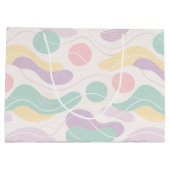 Pastel Abstract Seamless Pattern Waves and Circles ラージペーパーバッグ (裏面)