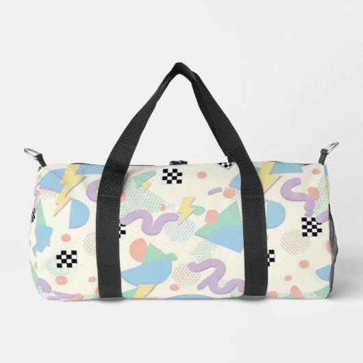 Pastel Abstract Shapes Pattern Design ダッフルバッグ (正面)