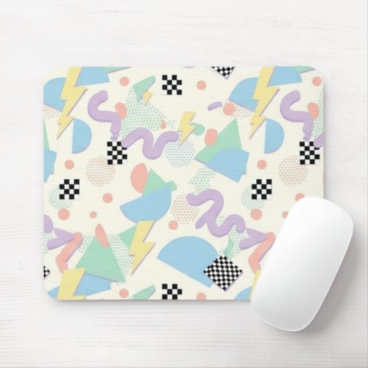 Pastel Abstract Shapes Pattern Design マウスパッド (マウス)