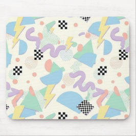 Pastel Abstract Shapes Pattern Design マウスパッド