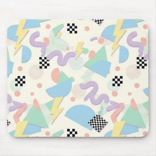 Pastel Abstract Shapes Pattern Design マウスパッド (正面)