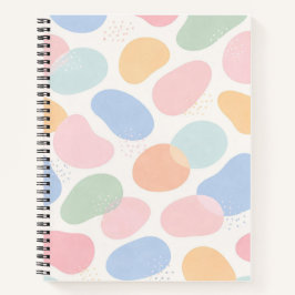 Pastel Abstract Shapes Spiral Notebook ノートブック