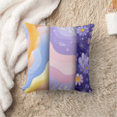 Pastel Abstract & Snowflake Patchwork Throw Pillow クッション (ブランケット)