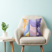 Pastel Abstract & Snowflake Patchwork Throw Pillow クッション (椅子)