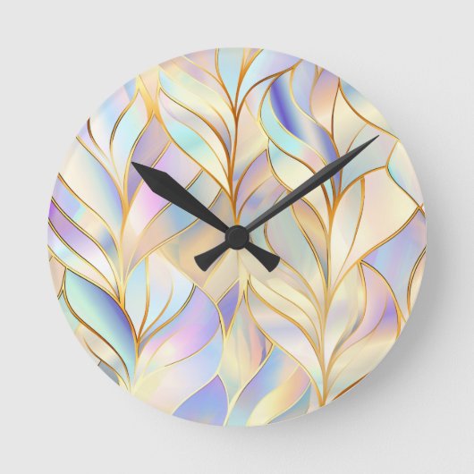Pastel Abstract Wall Clock ラウンド壁時計 (正面)