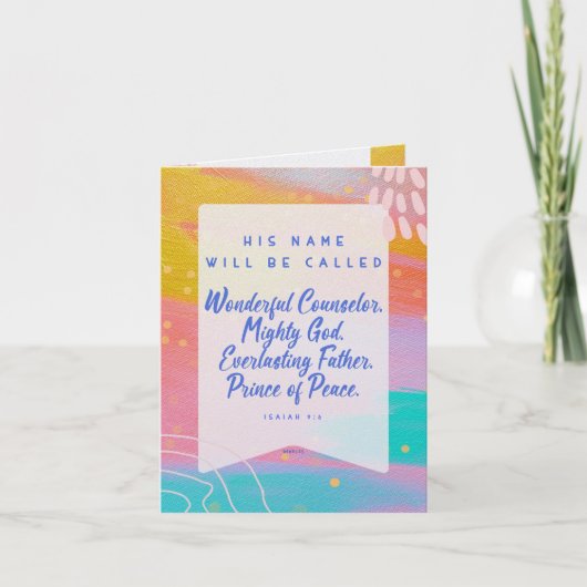 Pastel Abstract Wonderful Counselor Christmas Card カード (正面)