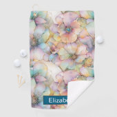 Pastel Alcohol Ink Floral Personalized ゴルフタオル (インサイチュ)