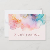 Pastel Alcohol Ink Gift Certificate Card (正面)