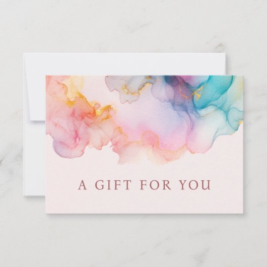 Pastel Alcohol Ink Gift Certificate Card (正面)