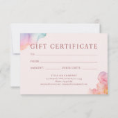 Pastel Alcohol Ink Gift Certificate Card (裏面)