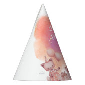 Pastel Animal Birthday Party Hat パーティーハット (左)
