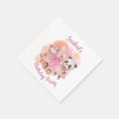 Pastel Animal Birthday Party Napkins スタンダードカクテルナプキン (角)