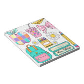 Pastel Apple and School Supplies Notepad ノートパッド (アングル)