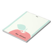 Pastel Apple Brush Frame Teacher Notepad ノートパッド (回転)