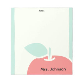Pastel Apple Brush Frame Teacher Notepad ノートパッド