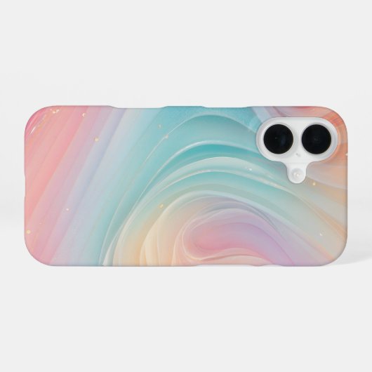 Pastel Aurora Swirl Phone Case iPhone 16ケース (裏面横)