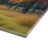 Pastel Autumn Country Road Watercolor カッティングボード (角)