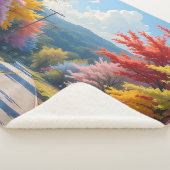 Pastel Autumn Country Road Watercolor シェルパブランケット (3/4)