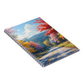 Pastel Autumn Country Road Watercolor ノートブック (右側)