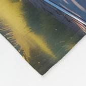 Pastel Autumn Country Road Watercolor フリースブランケット (角)