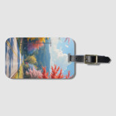 Pastel Autumn Country Road Watercolor ラゲッジタグ (正面横)