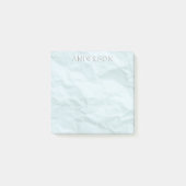 Pastel baby blue crumpled ripped paper custom name ポストイット (正面)