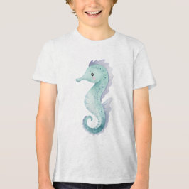 Pastel Baby Seahorse Watercolor トライブレンドTシャツ