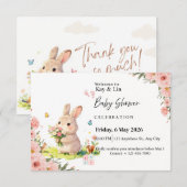 Pastel Baby Shower Card 出欠カード (正面/裏面)