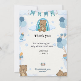 Pastel Baby Shower Thank You Card サンキューカード