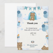 Pastel Baby Shower Thank You Card サンキューカード (正面/裏面)