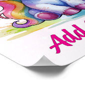 Pastel Baby Unicorn – Custom Name Poster ポスター (角)