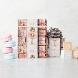 Pastel Ballet Theme with Ribbons and Tutus ラッピングペーパー