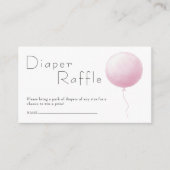 Pastel Balloon Baby Girl Shower Diaper Raffle エンクロージャーカード (正面)