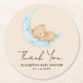 Pastel Balloon Baby Shower ラウンドペーパーコースター (正面)