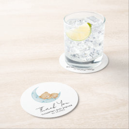 Pastel Balloon Baby Shower ラウンドペーパーコースター